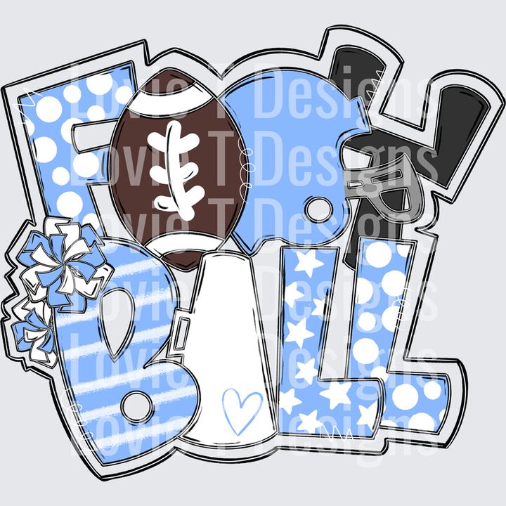 Football Word Art Columbia White – DTF Transfer – product image
