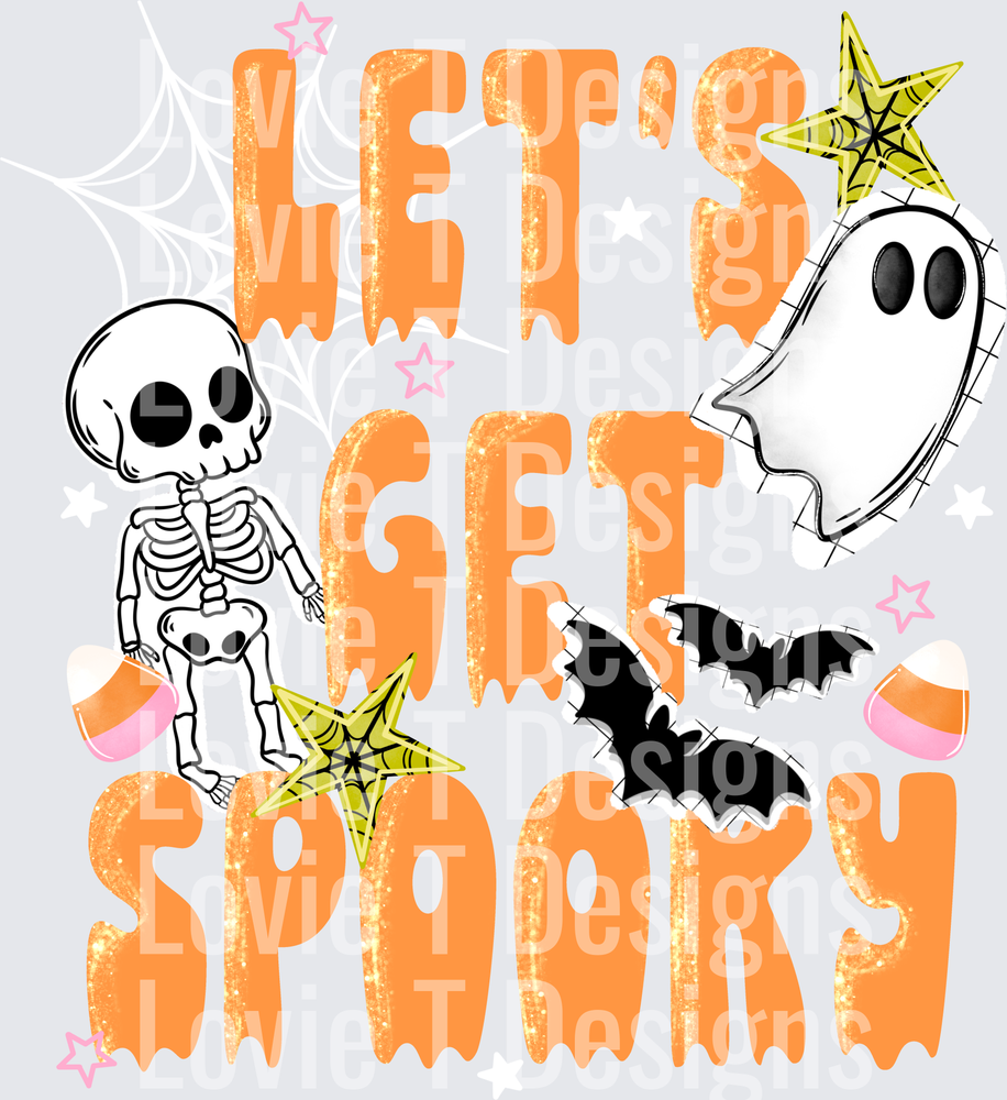 Let's Get Spooky Halloween DTF transfer design