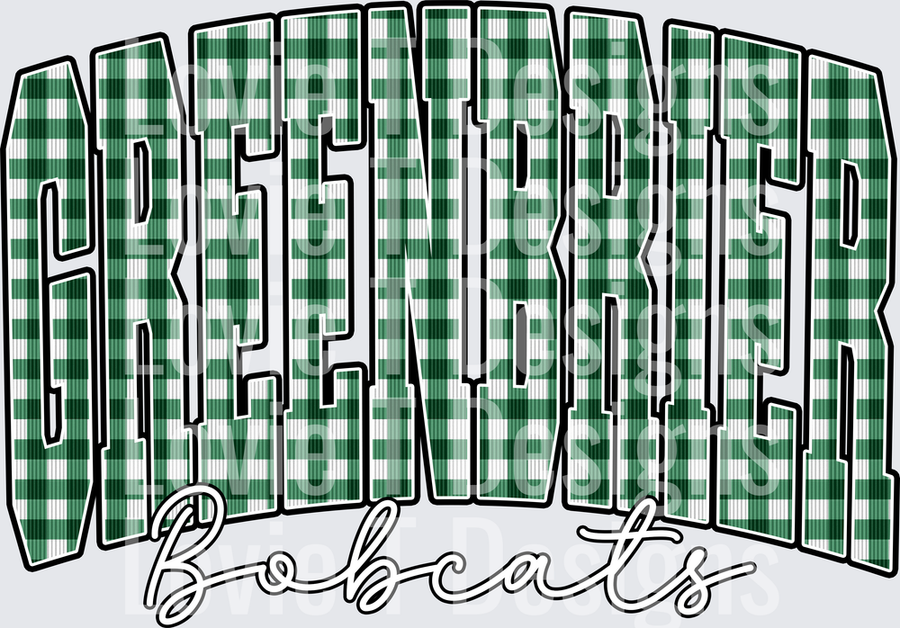 GREENBRIER BOBCATS GREEN GINGHAM
