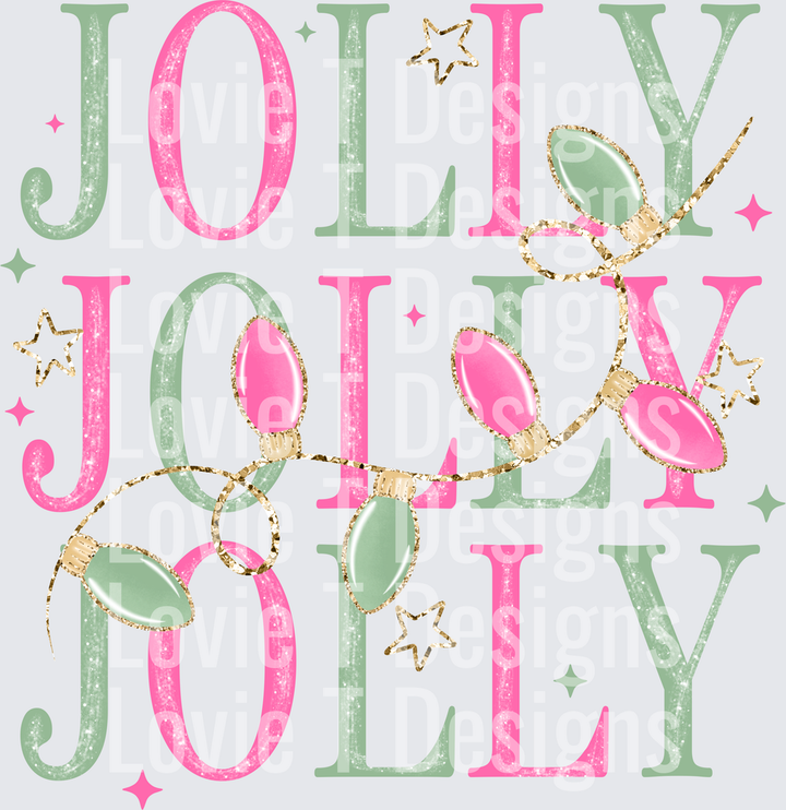 Jolly Jolly Jolly Lights DTF transfer design
