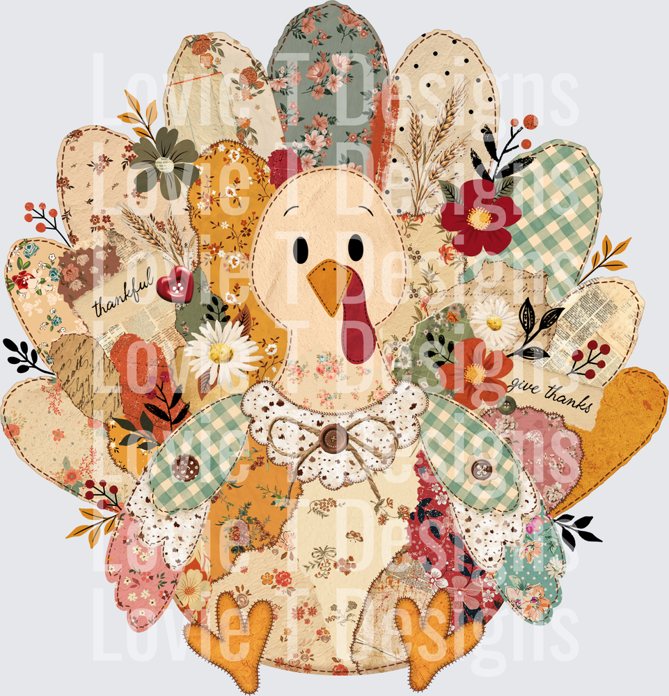 Thanksgiving Turkey Collage DTF transfer design