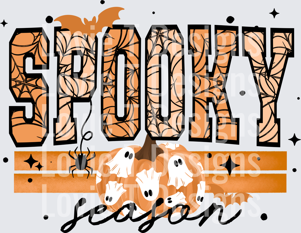 WEB SPOOKY SEASON halloween DTF transfer design