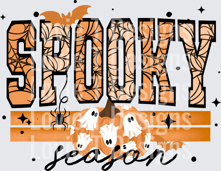 WEB SPOOKY SEASON halloween DTF transfer design