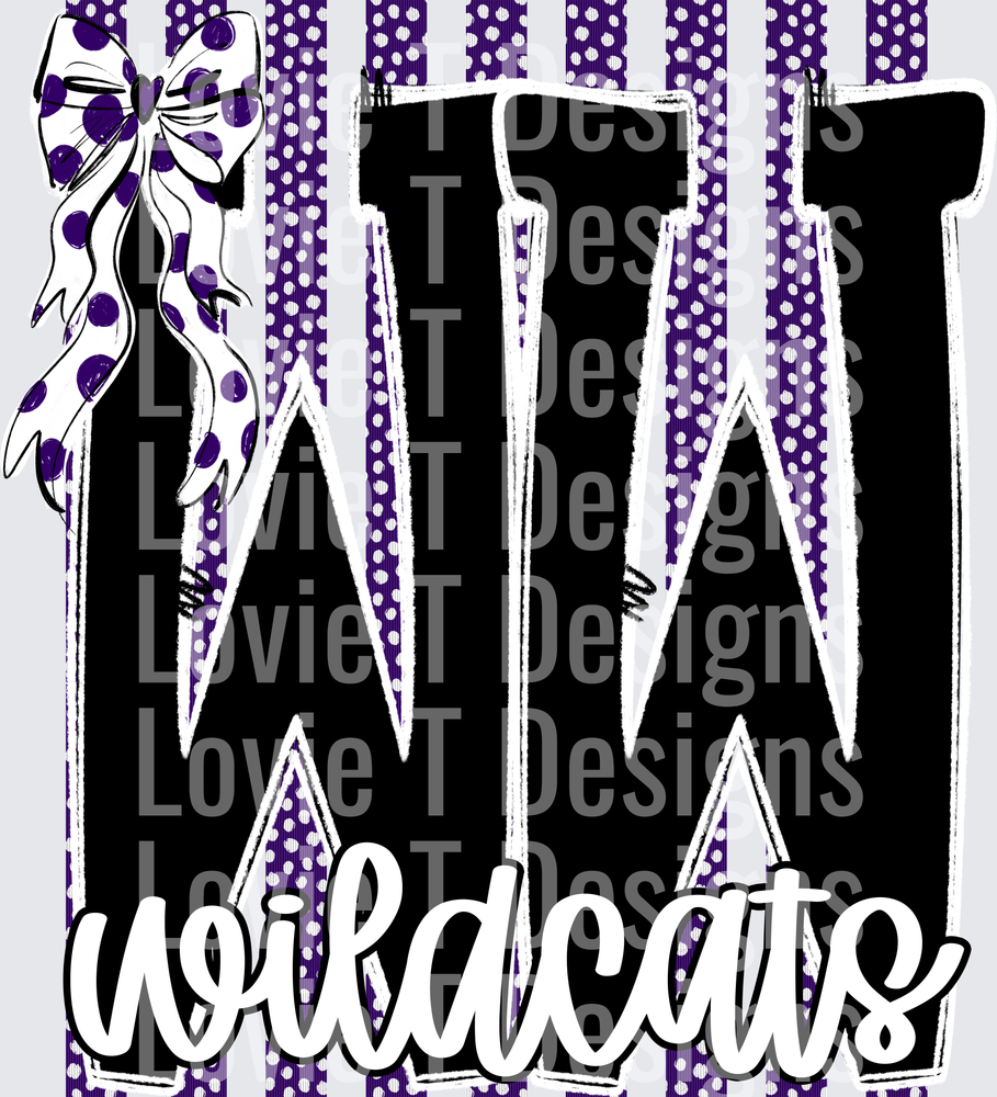 DOTTY PURPLE STRIPES WW WILDCATS