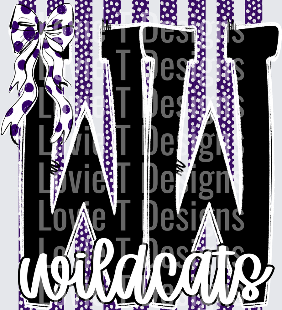 DOTTY PURPLE STRIPES WW WILDCATS