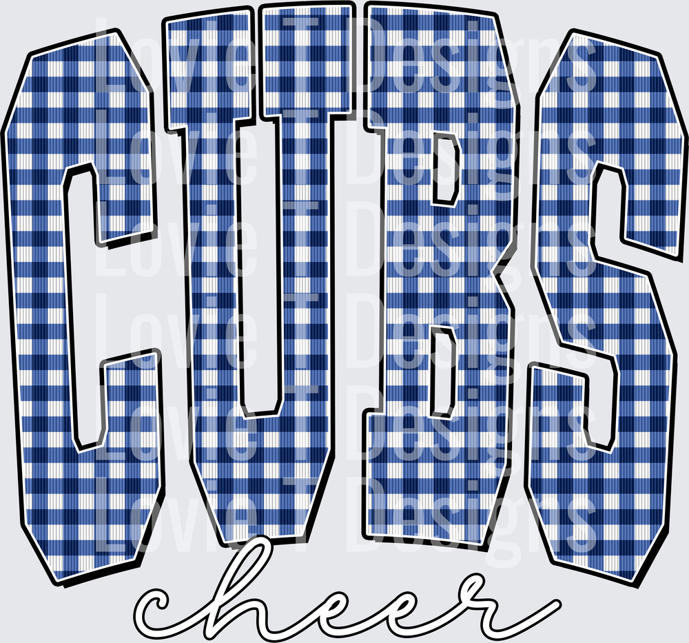 CUBS CHEER ROYAL GINGHAM