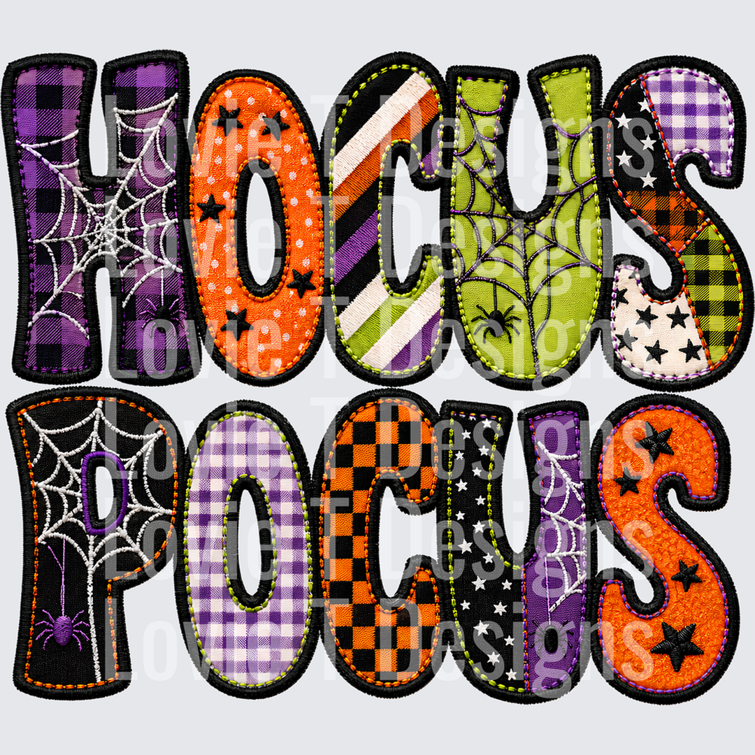 Hocus Pocus Faux Embroidery – DTF Transfer – product image