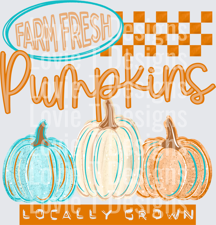 Farm Fresh Pumpkins fall DTF transfer design