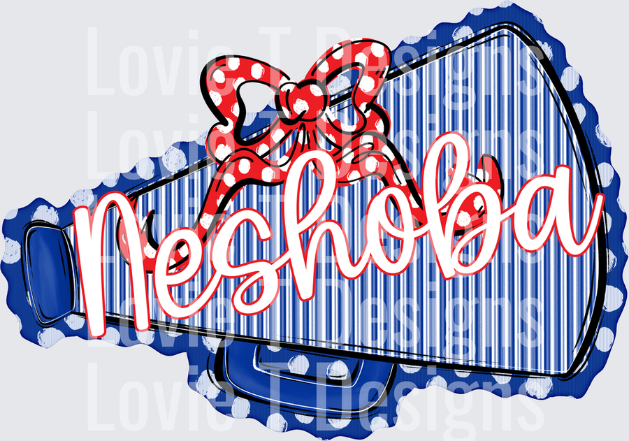 MEGAPHONES AND BOWS NESHOBA ROYAL AND RED