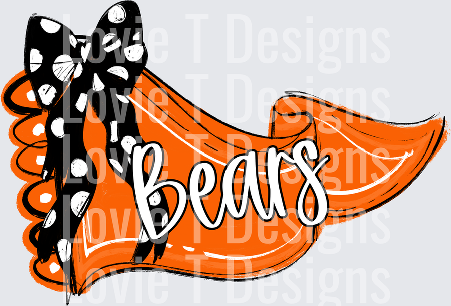 BEARS ORANGE AND BLACK PENNANT