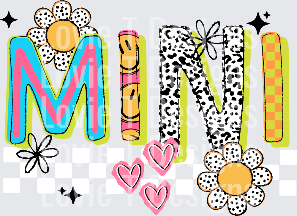 Mini (Colorful) DTF transfer design