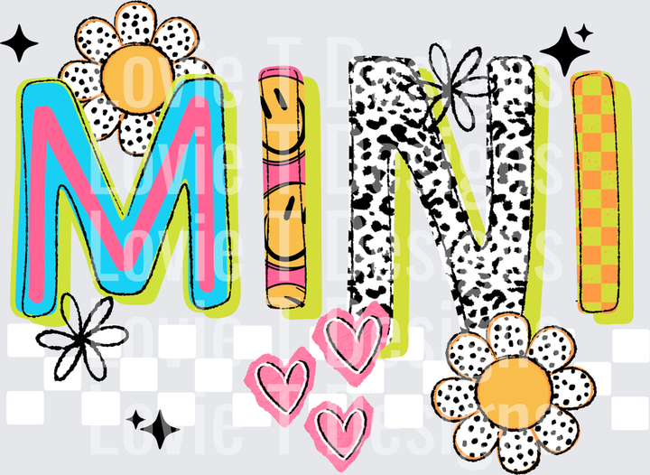 Mini (Colorful) DTF transfer design
