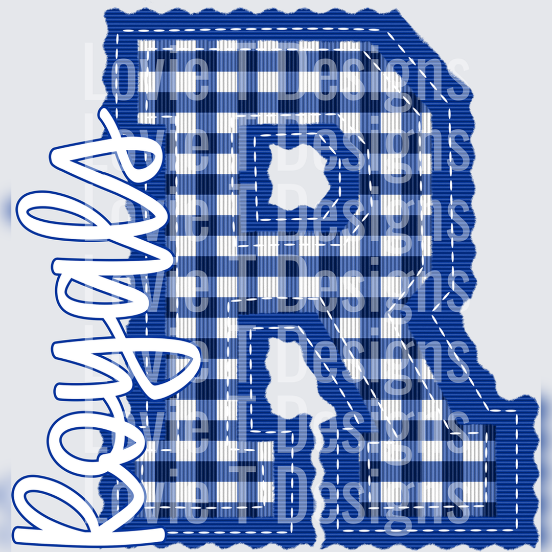 Letterman Stitch R Royals – DTF Transfer – product image