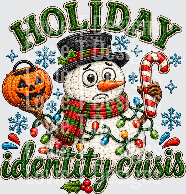 Holiday Identity Crisis DTF transfer