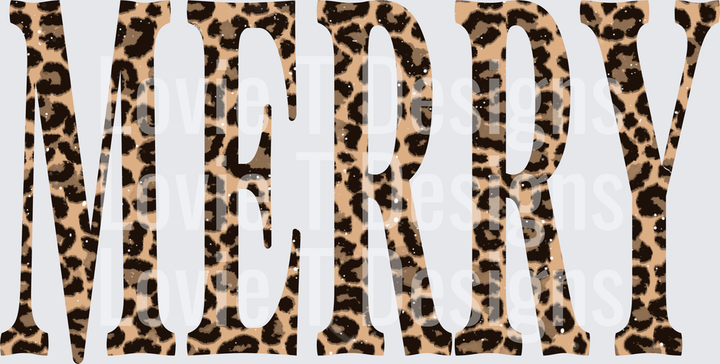 Merry Leopard DTF transfer design
