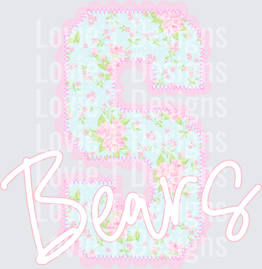 PINK FLORAL LACE S BEARS