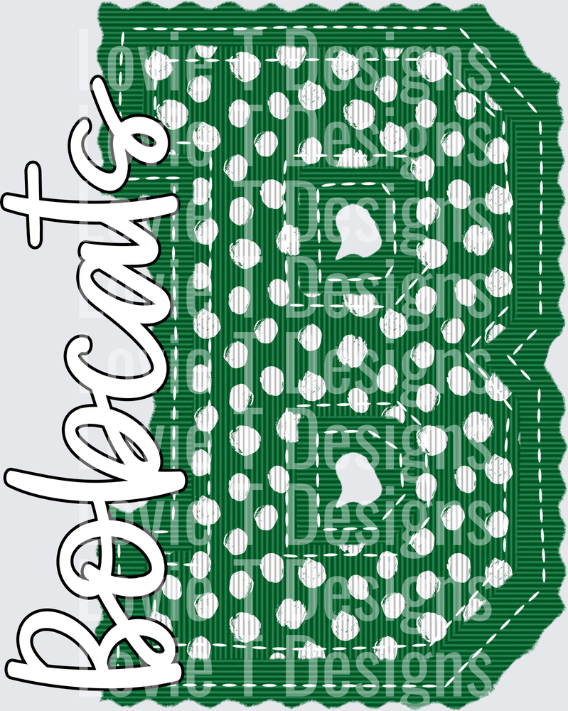 B BOBCATS GREEN DOTS