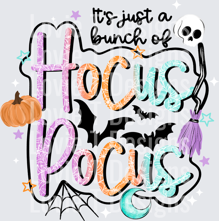 HOCUS POCUS BLACK Halloween DTF transfer design