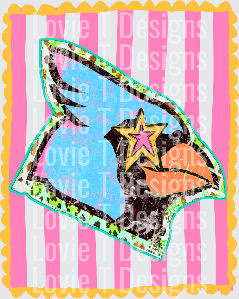 PREPPY MASCOT STRIPES CARDINALS mascot DTF transfer design