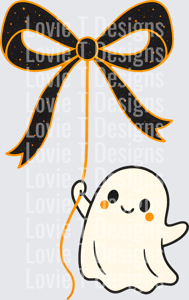 Bow Ghost Halloween DTF transfer design
