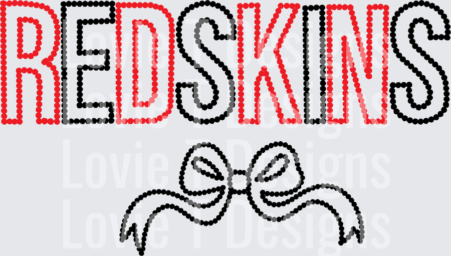 ROSETTE REDSKINS RED AND BLACK