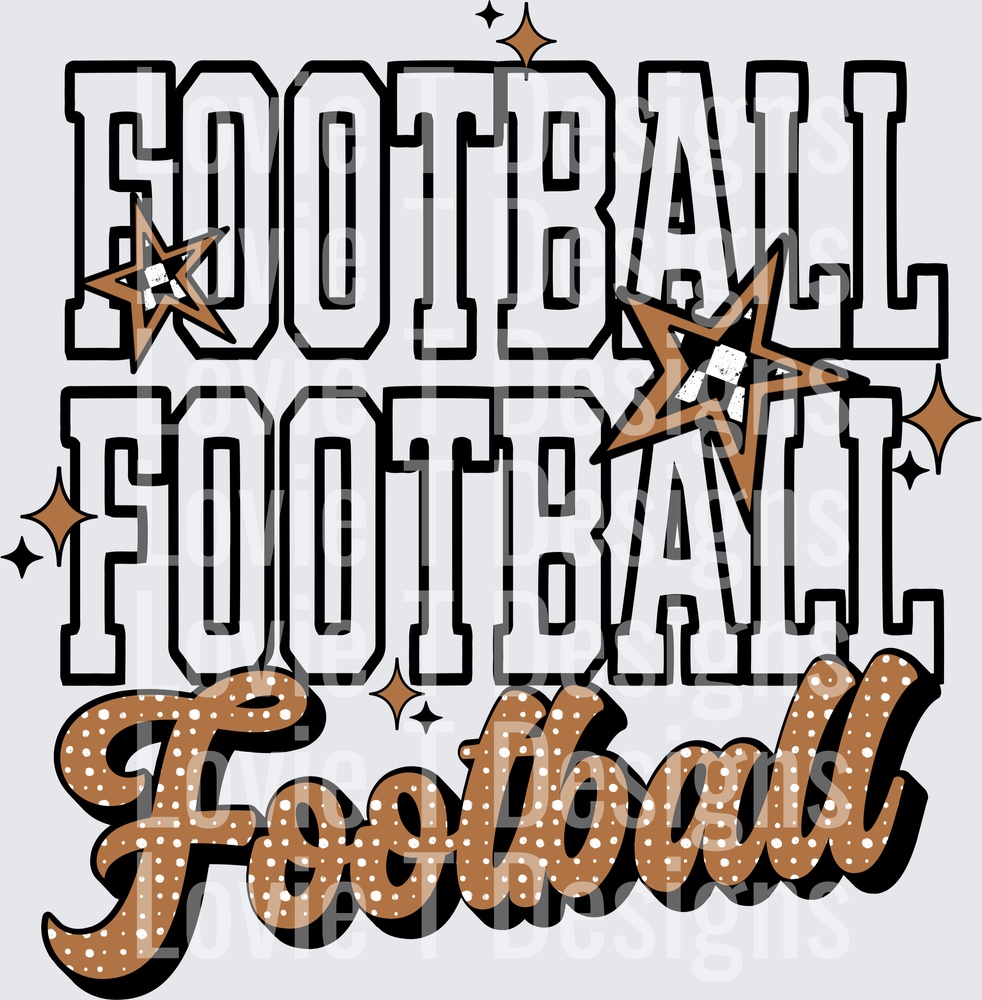 Football Stack (Black) DTF transfer design