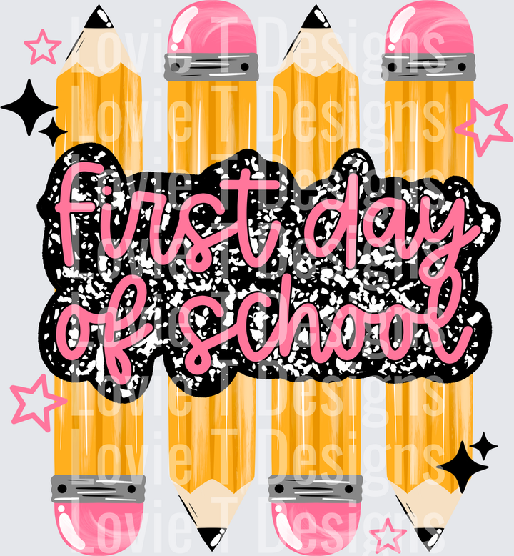 First Day Of School Pencils back to school DTF transfer design