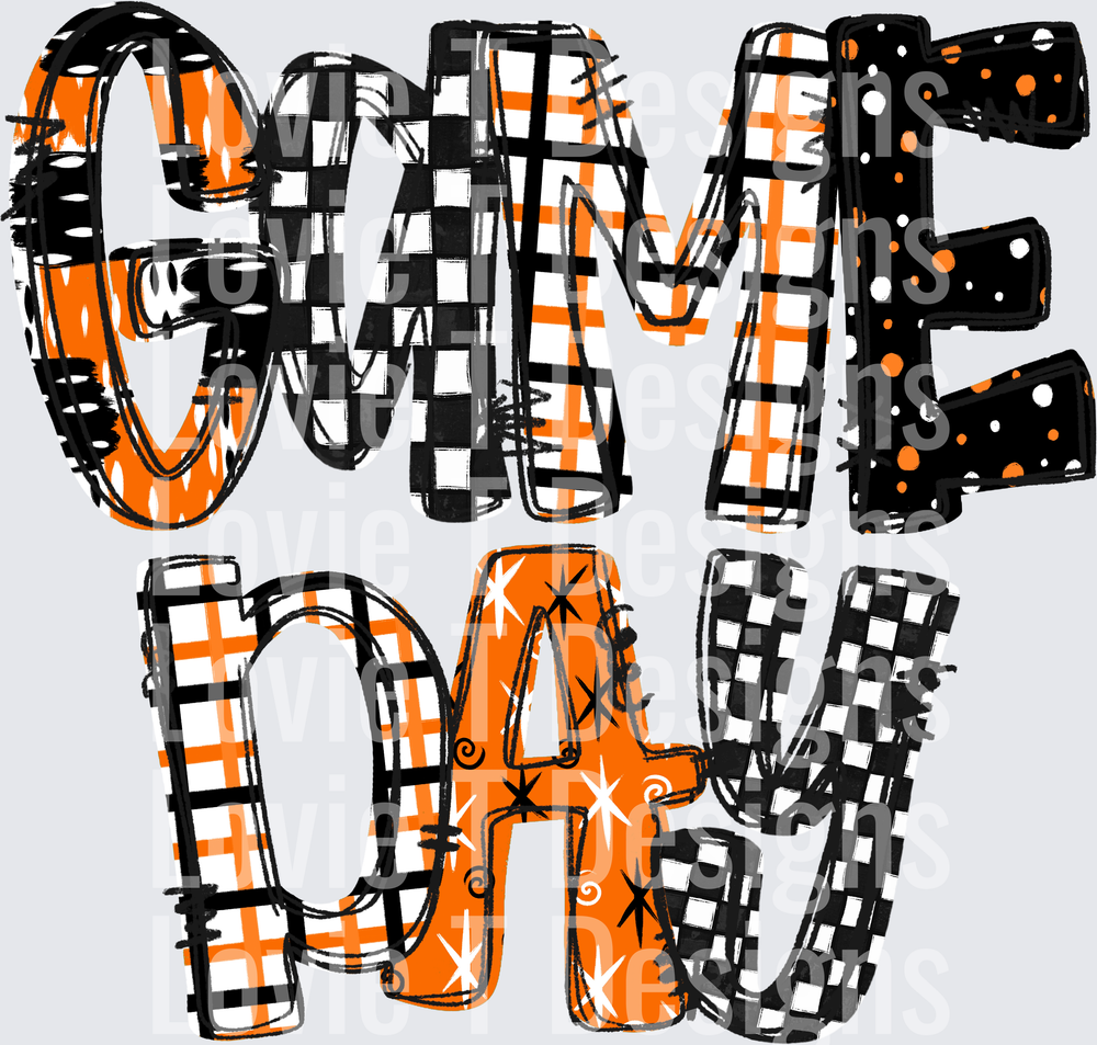 GAME DAY WORD ART ORANGE