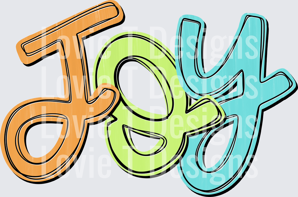 Joy Script Christmas DTF transfer design