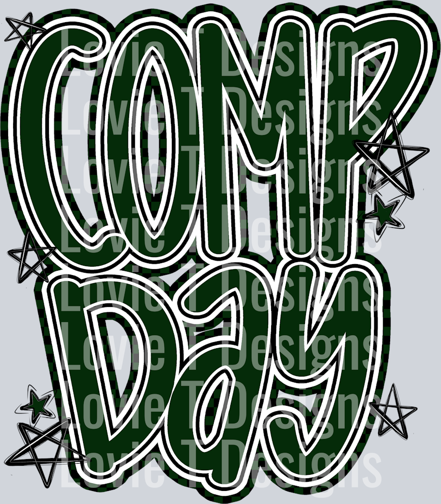COMP DAY LETTERING DARK GREEN