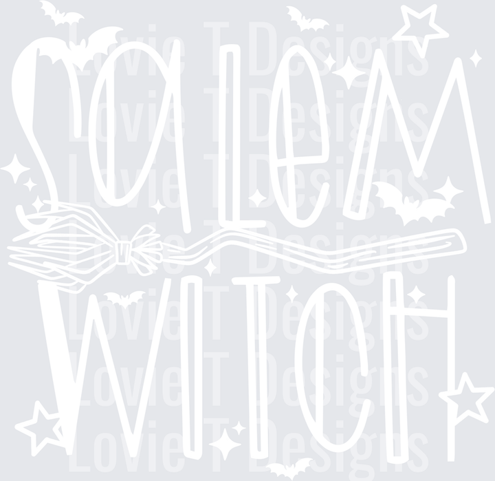 Salem Witch White(1) Halloween DTF transfer design