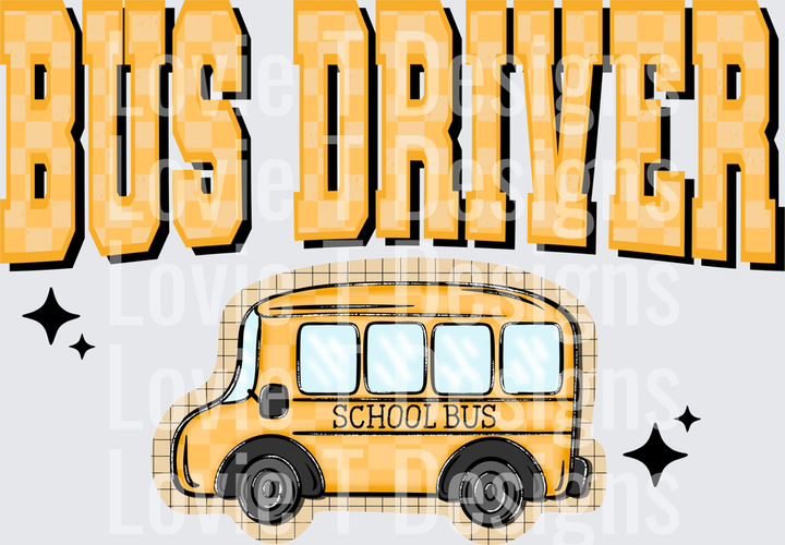 BUS DRIVER back to school DTF transfer design