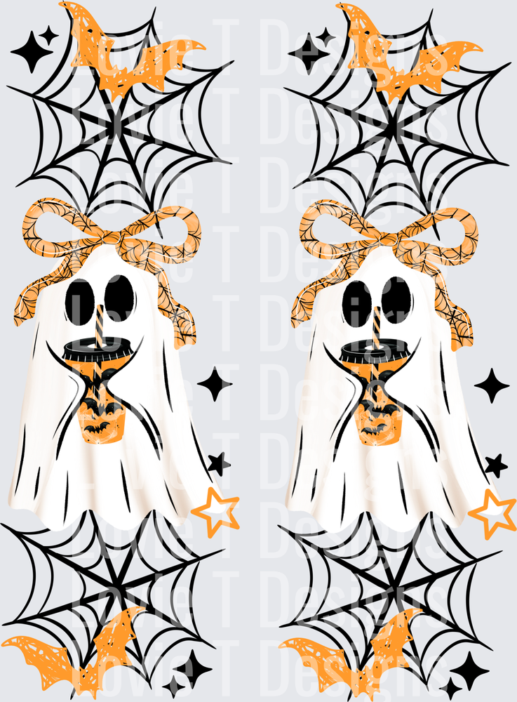 Bat Coffee Ghostie Black Sleeves Halloween DTF transfer design