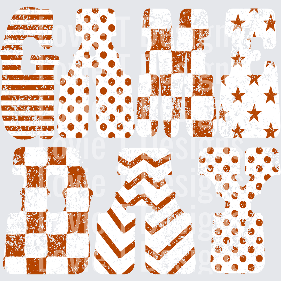 Burnt Orange Game Day – DTF Transfer – product image