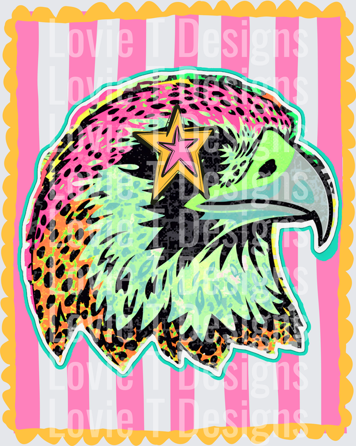 PREPPY MASCOT STRIPES FALCONS mascot DTF transfer design