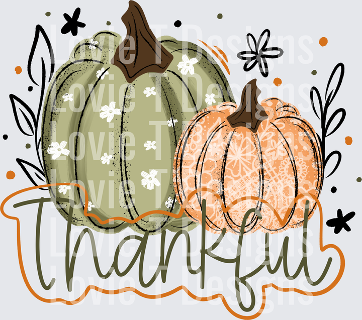 THANKFUL PUMPKINS 2 Fall DTF transfer design