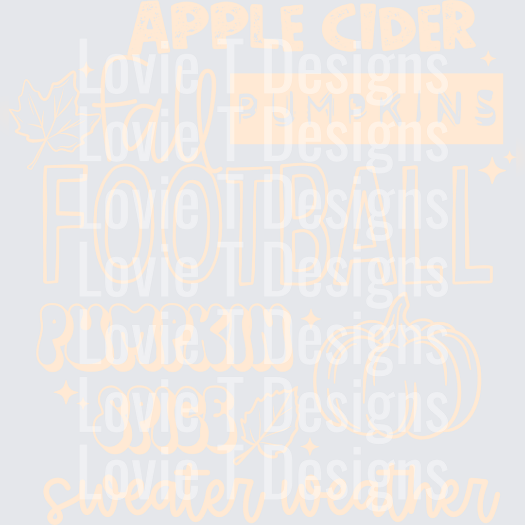 Fall Things Single Color Cream – DTF Transfer – product image