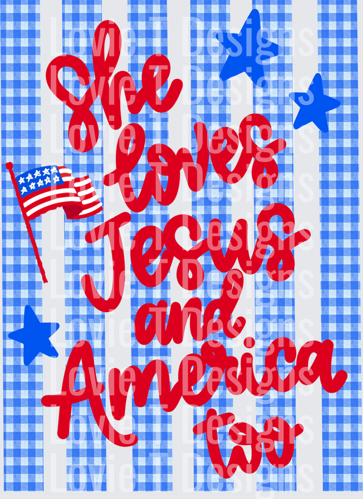 Love Jesus America Too DTF transfer design