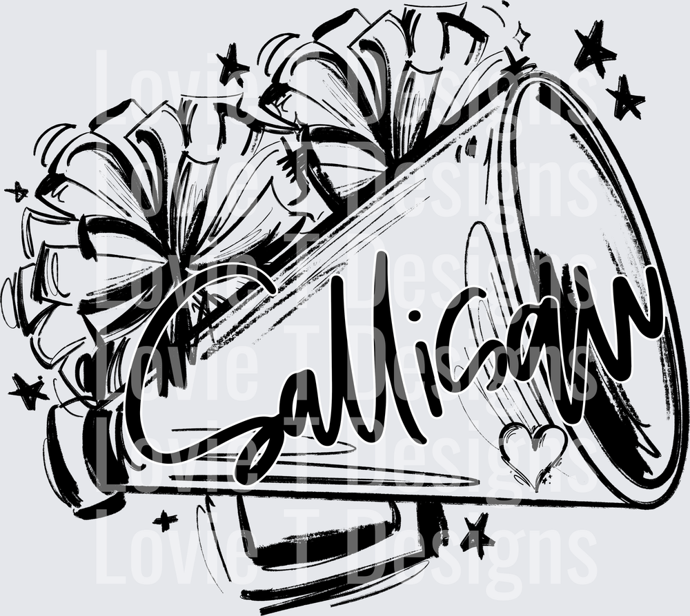SALLISAW SKETCHY MEGAPHONE AND POMS LAYERED