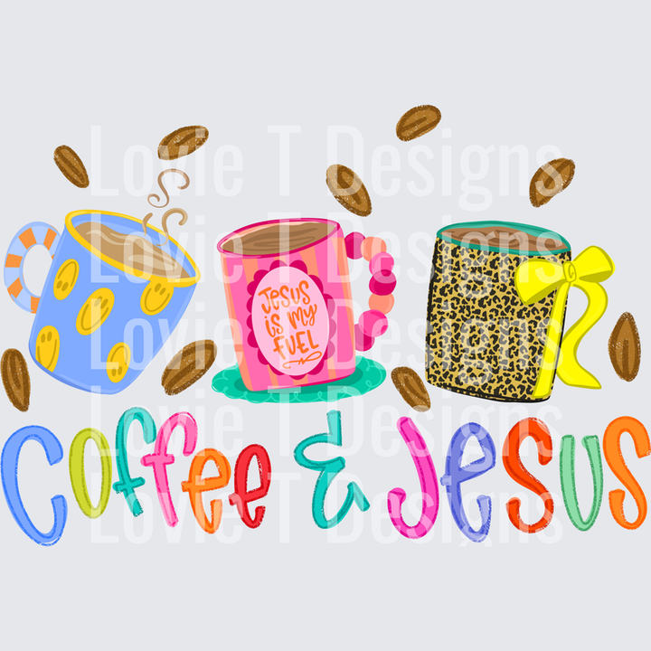 Coffee & Jesus – DTF Transfer – product image
