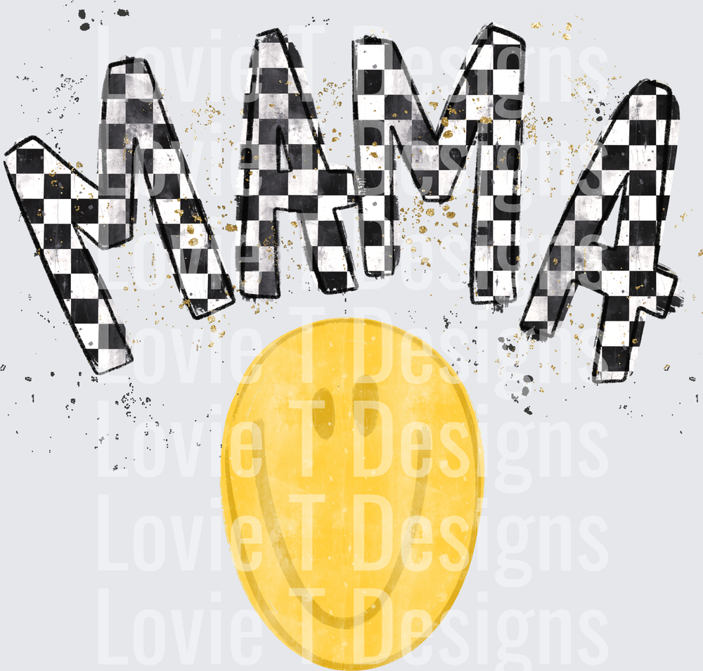 Mama Checker Smiley Mama DTF transfer design