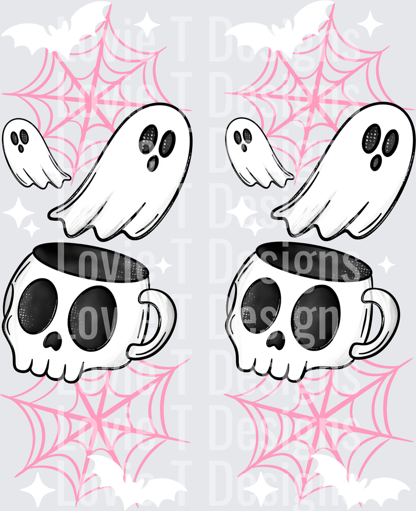 TOO DEAD INSIDE WHITE SLEEVES Halloween DTF transfer design