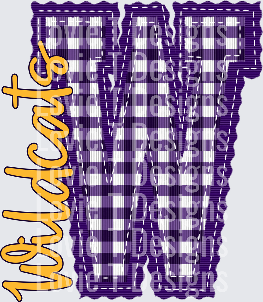 LETTERMAN PURPLE W WILDCATS GINGHAM