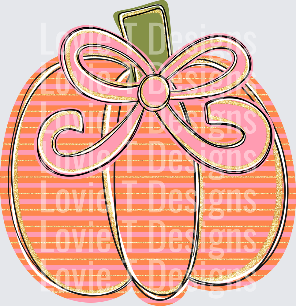 Pink Glitter Pumpkin DTF transfer