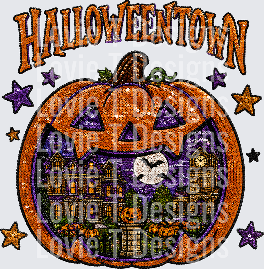 HALLOWEENTOWN PUMPKIN FAUX SEQUIN