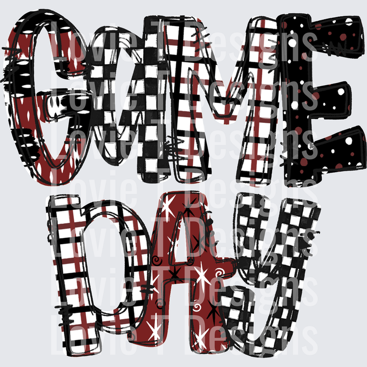 Game Day Word Art Maroon – DTF Transfer – product image