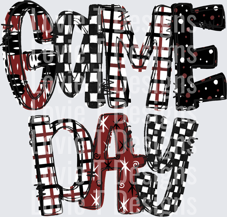 GAME DAY WORD ART MAROON