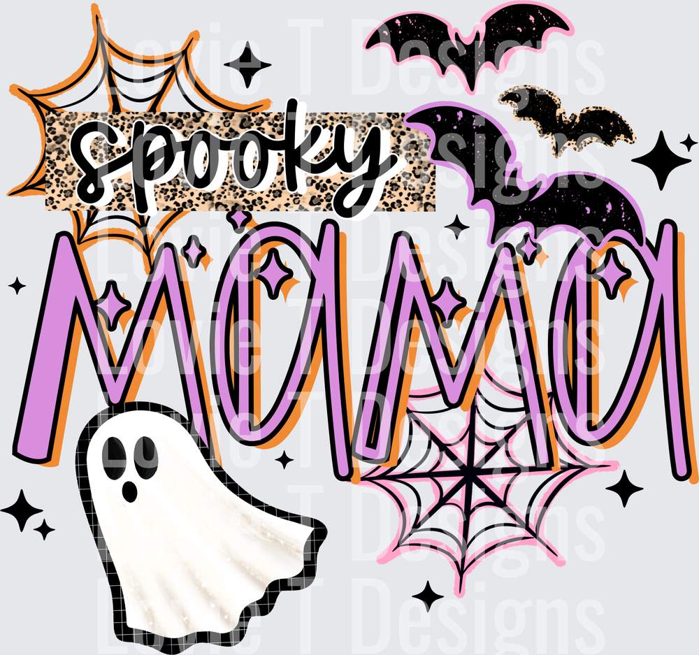 SPOOKY MAMA Halloween DTF transfer design