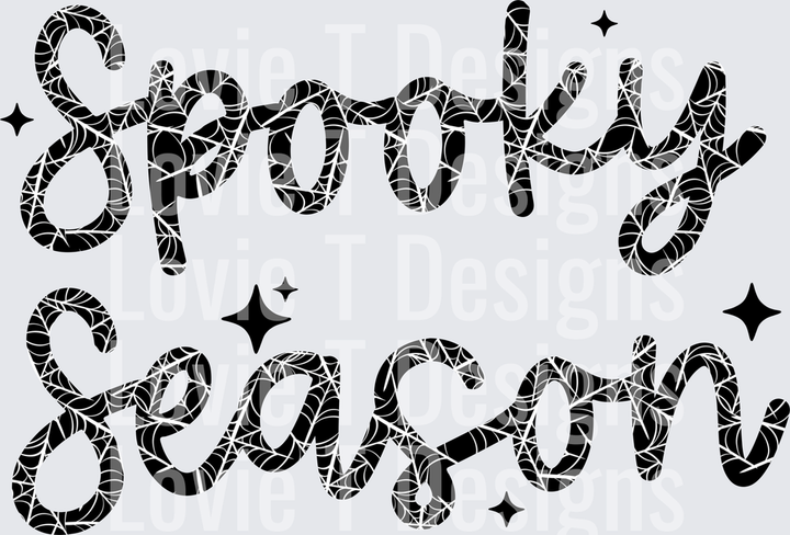 Spooky Season Web Black Halloween DTF transfer design