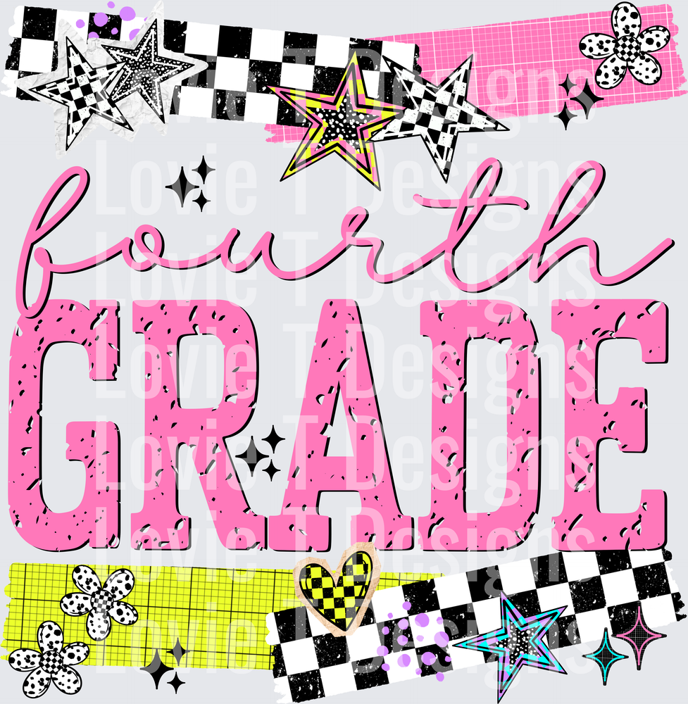 SEEING STARS SCHOOL FOURTH GRADE back-to-school DTF transfer design